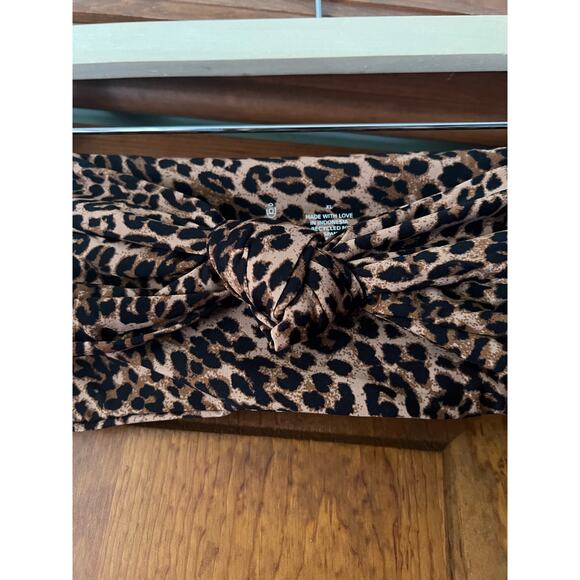 NWT Free People Stone Fox Swim Lele Strapless Bikini Top Cheetah Print Sahara XL - Picture 5 of 8